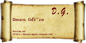 Deucs Géza névjegykártya